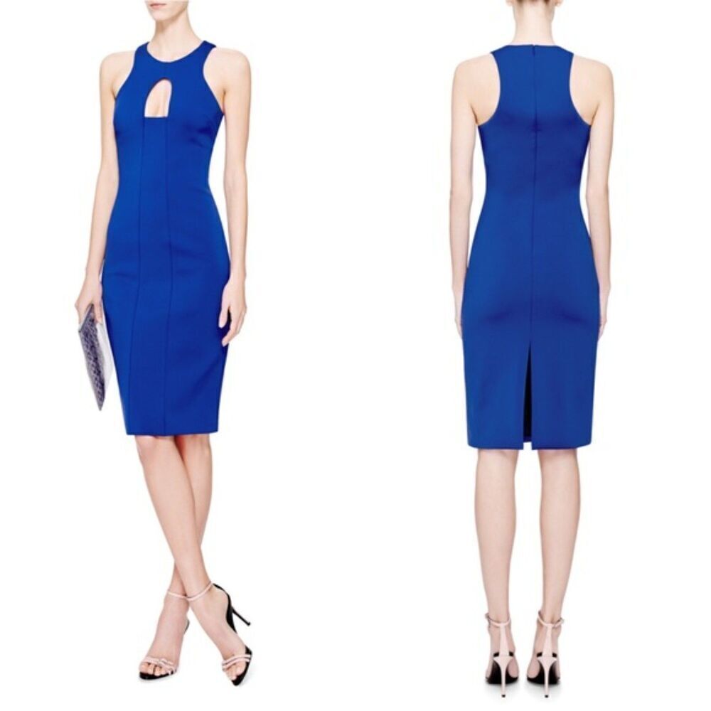 Cushnie Et Ochs Women's Size 4 Coblat Blue Neoprene Scuba Bodycon Mini Dress